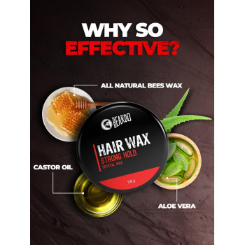 Beardo Hair Wax Strong Hold With Natural Crystal Wax, 100g