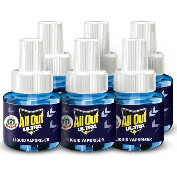 All Out Ultra Power Fan Refill for Effective Mosquito Control, Pack of 6