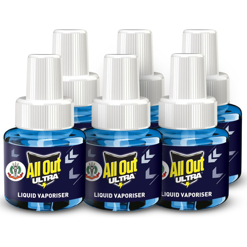 All Out Ultra Power Fan Refill for Effective Mosquito Control, Pack of 6