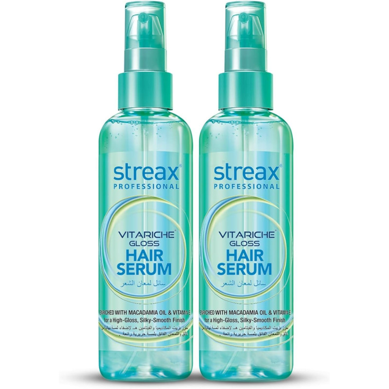 Streax Professional Vitariche Gloss Hair Serum With Pack of 2 for For Gorgeous & Shiny Hair, 100ml