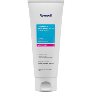 Re equil Ceramide And Hyaluronic Acid Moisturiser Cream For Normal to Dry Skin, 100 g