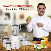 Sujata Multimix Mixer Grinder, 900W With Juicer And Coconut Milk Extractor Attachment And 3 Jars, White