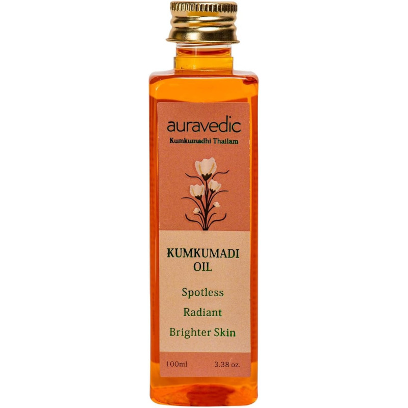 Auravedic Kumkumadi Face Oil for Glowing Skin With Authentic Kerala Formula, 100ml
