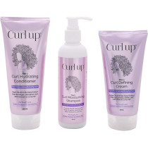 Curl Up Curl Care Combo Shampoo, Conditioner And Leave-In Curl Defining Cream With Sulphate, Paraben & Silicone Free for Wavy & Curly Hair