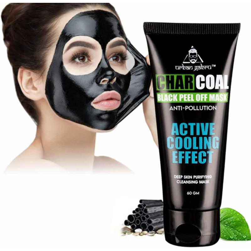UrbanGabru Charcoal Peel Off Mask For Men And Women Removes Blackheads, Whiteheads and Deep Cleansing 60g