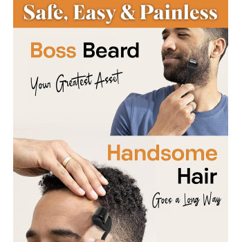 Rubab Men 0.5mm Advanced Beard Roller With Premium Matte Black Colour, Enhances Growth & Oil Absorption