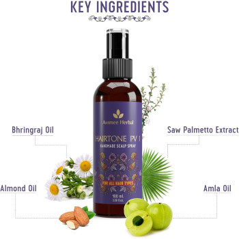 Avimee Herbal Hair Tone PV1 Scalp Spray, Promotes Hair Growth, Soothes Itchiness And Reduces Dandruff, 100ml