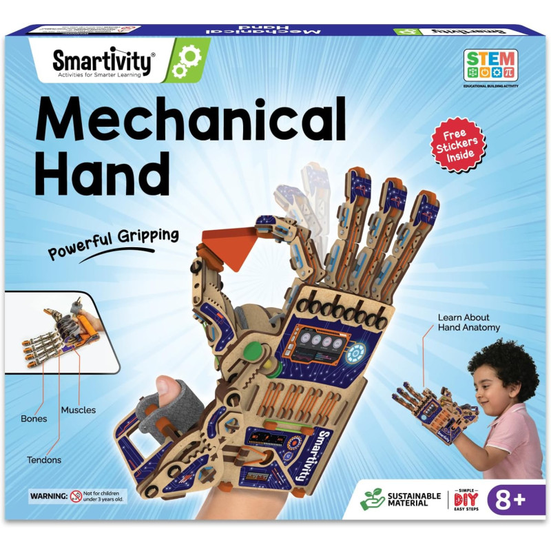 Smartivity Mechanical Hand Set Educational DIY Toy, Blue/Beige