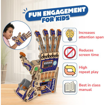 Smartivity Mechanical Hand Set Educational DIY Toy, Blue/Beige