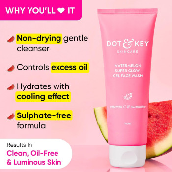 Dot & Key Watermelon Super Glow Facial Gel Cleanser, 100ml