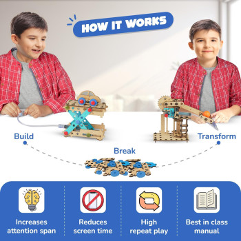 Smartivity 7 in 1 Multi-Builds Hydraulic Kit, STEM DIY Toy for Boys And Girls 6 to 12 years, Science & Engineering Educational Game