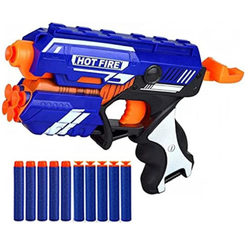 Toy Land Blaze Storm Manual Soft Bullet Gun with 10 Pcs Soft Bullets for Children for Girls and Boys, Multicolour
