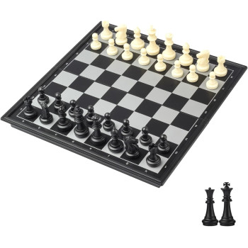 Vikutu 9.8 inches Mini Travel Chess Set, Magnetic Board, Perfect for Parties, Travel, and Family Fun