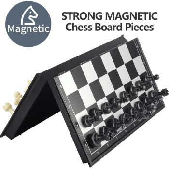 Vikutu 9.8 inches Mini Travel Chess Set, Magnetic Board, Perfect for Parties, Travel, and Family Fun