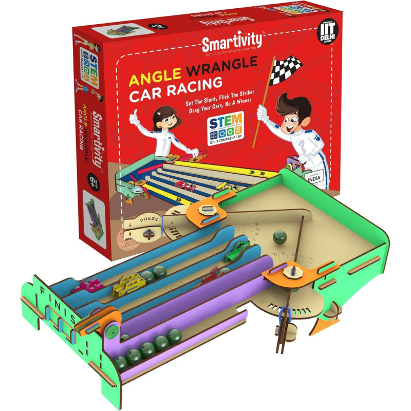Smartivity Angle Wrangle Car Racing Set Educational DIY Toy, Red