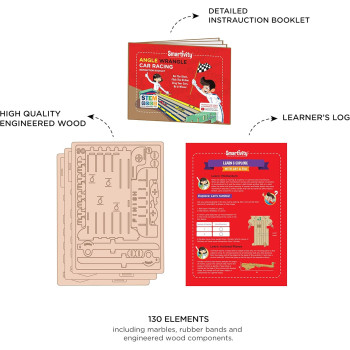 Smartivity Angle Wrangle Car Racing Set Educational DIY Toy, Red