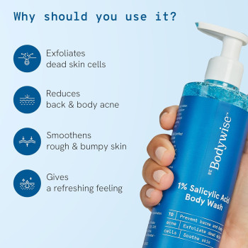 Bodywise Salicylic Acid Body Wash, Helps to Prevent Body Acne And Cleanse Skin, Pack of 2, 500ml