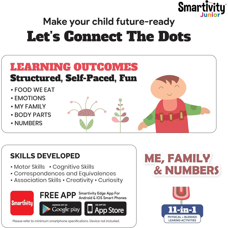 Smartivity Junior Me Educational DIY Toy, Family and Numbers Educational DIY Toy, Pink