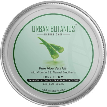Urban Botanics Pure Aloe Vera Skin And Hair Gel With Vitamin E & Natural Emollients, Paraben Free, 200g x 2