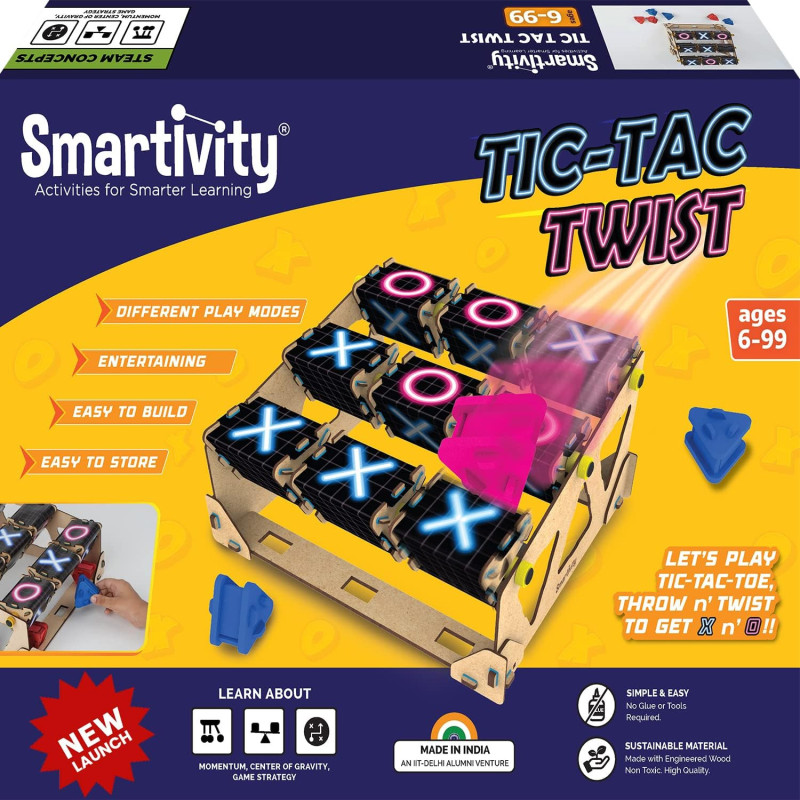 Smartivity Tic Tac Twist Game For Kids, Multicolour