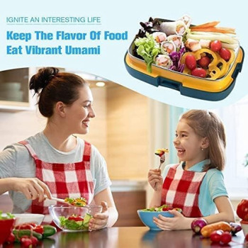 Dream Doodle Lunch Box For Kids And Adults With Air-Proof Vacuum Insulated, Stainless Steel, Orange