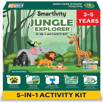 Smartivity Jungle Explorer Activity Kit for 3 to 5 Years Kids 5 in 1 Fun Activities Toys for Girls And Boys