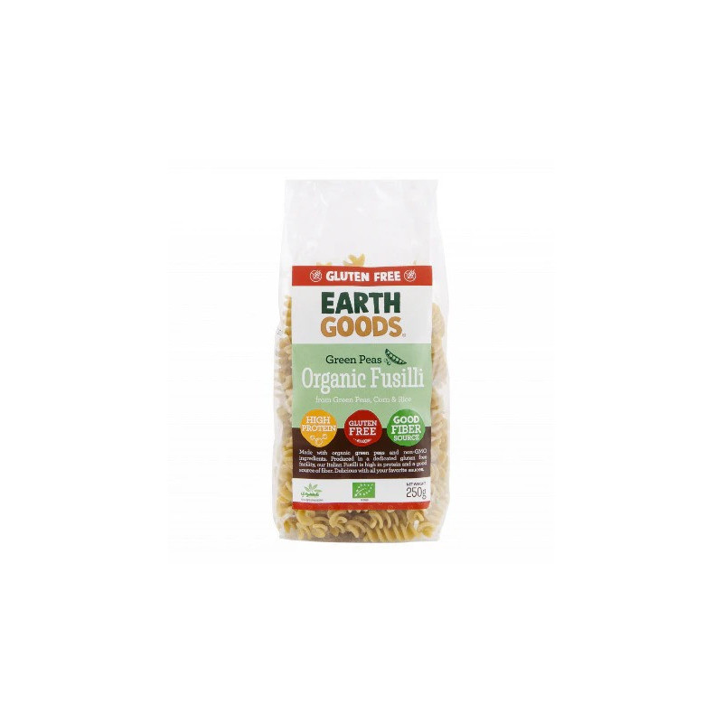 Earth Goods Organic Green Peas Fusilli Pasta 250g