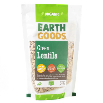 Earth Goods Organic Green Lentils, 340g