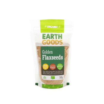 Earth Goods Organic Golden Flaxseeds Gluten Free, 340g