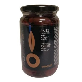 Think Green Organic Kalamata Pitted Olives In Brine With Vinegar, 370 g