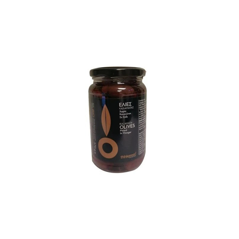 Think Green Organic Kalamata Pitted Olives In Brine With Vinegar, 370 g
