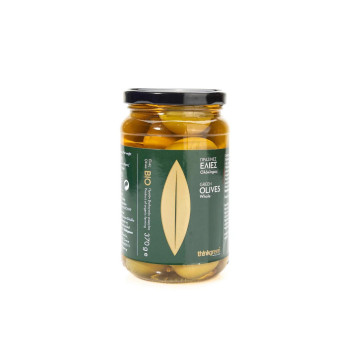 Think Green Organic Green Olives Whole In Brine, 370 g