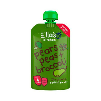 EllaS Kitchen Organic Broccoli Pears Peas Puree 120g