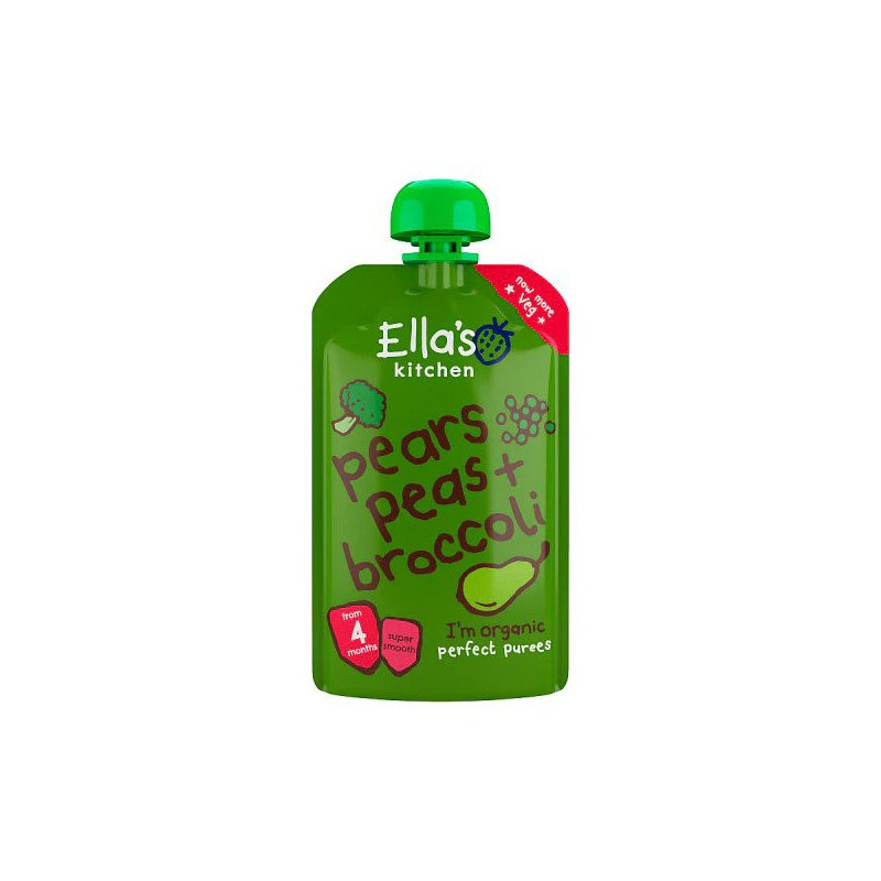 EllaS Kitchen Organic Broccoli Pears Peas Puree 120g