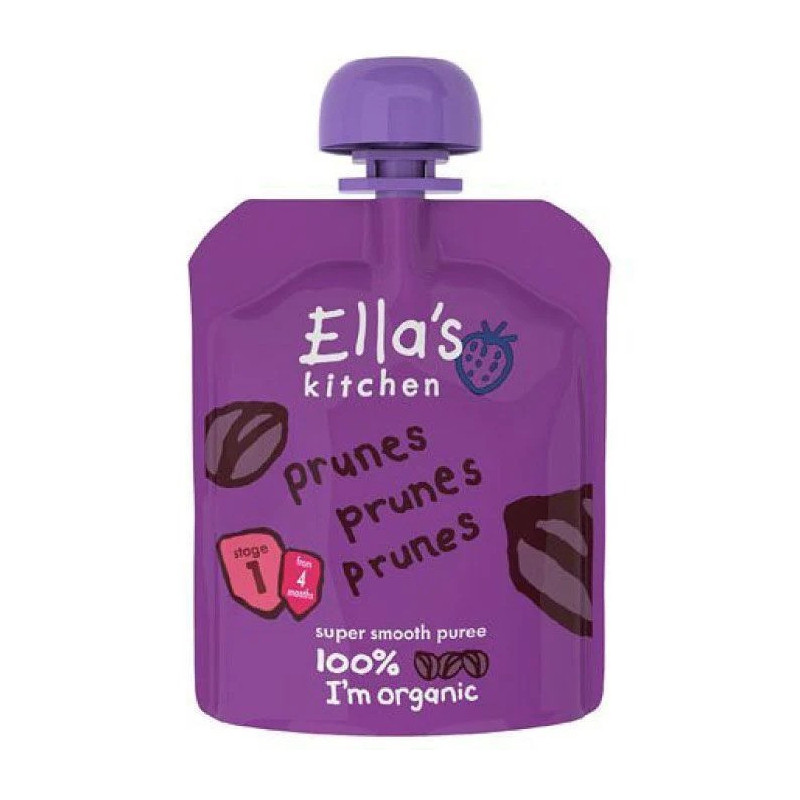 EllaS Kitchen Organic Prunes Smooth Puree For 4 Months Plus Babies 70g