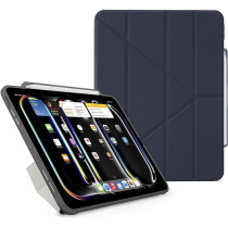Pipetto Origami No3 Pencil Case For Apple Ipad Pro 13 Inch Case, M4 Smart Cover With 5 In 1 Stand, Dark Blue