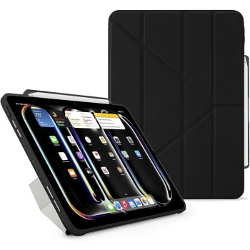 Pipetto Origami No3 Pencil Case For Apple Ipad Pro 13 Inch Case, M4 Smart Cover With 5 In 1 Stand, Black