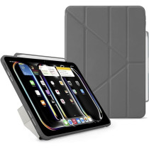 Pipetto Origami No3 Pencil Case For Apple Ipad Pro 13 Inch Case, M4 Smart Cover With 5 In 1 Stand, Grey