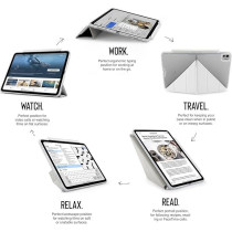 Pipetto Origami No3 Pencil Case For Apple Ipad Pro 13 Inch Case, M4 Smart Cover With 5 In 1 Stand, White