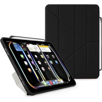 Pipetto Origami No3 Pencil Case For Apple Ipad Pro 11 Inch Case, M4 Smart Cover With 5 In 1 Stand, Black