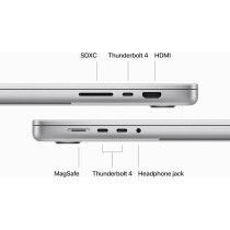 Apple 16 Inch Macbook Pro 2023, Apple M3 Max chip with 14-core CPU and 30-core GPU, 36 GB Unified Memory, 1 TB SSD, Silver, English MRW73