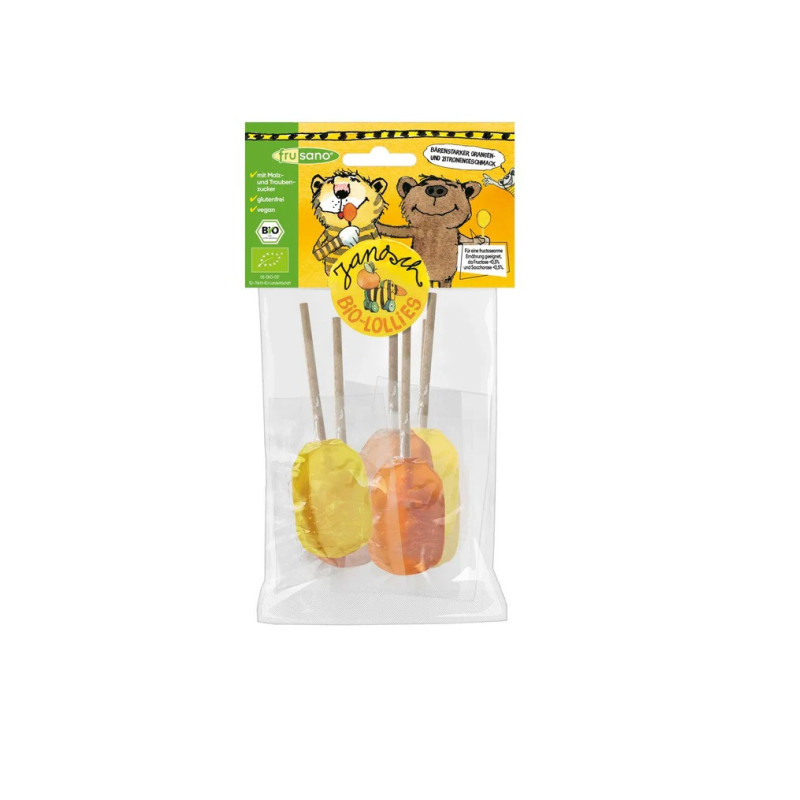 Frusano Organic Orange And Lemon Lollipops, 60g