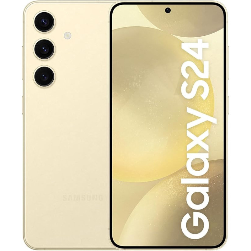 SAMSUNG Galaxy S24, AI Phone, 128 GB Storage, Amber Yellow, 8 GB RAM, Android Smartphone, 50MP Camera, Bigger Display, Faster RAM, Long Battery Life