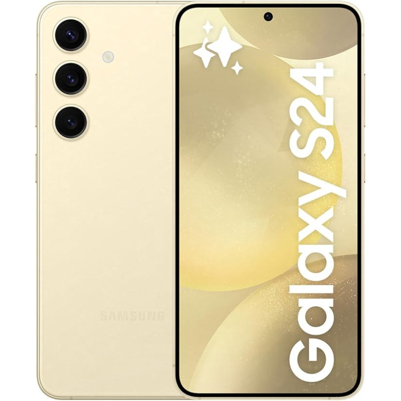 SAMSUNG Galaxy S24, AI Phone, 256GB Storage, Amber Yellow, 8 GB RAM, Android Smartphone, 50MP Camera, Bigger Display, Faster RAM, Long Battery Life