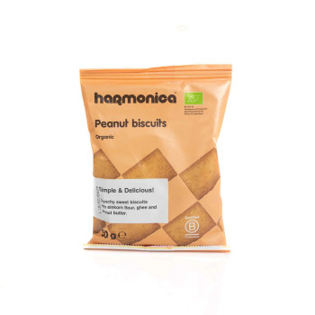Harmonica Organic Biscuits With Peanut Butter, 50 g