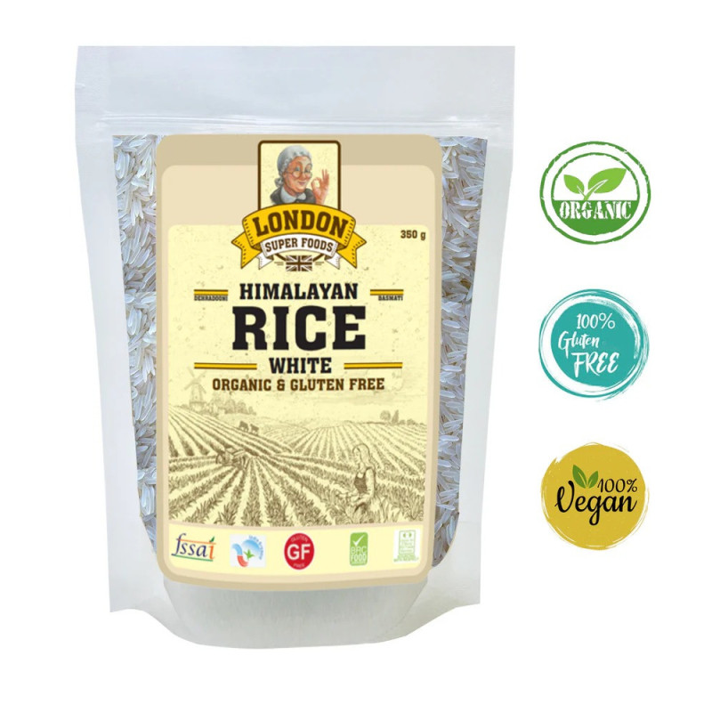 London Super Foods Himalayan Organic White Basmati Rice 350g