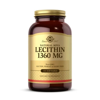 Solgar Natural Soya Lecithin Softgels Dietary Supplement 1360 mg