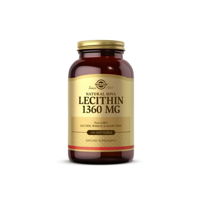 Solgar Natural Soya Lecithin Softgels Dietary Supplement 1360 mg