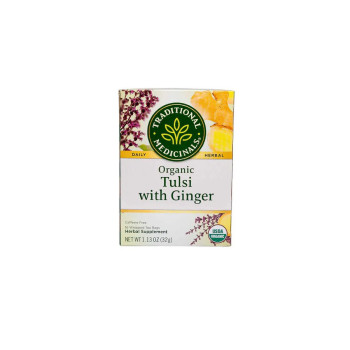 Traditional Medicinals Organic Tulsi With Ginger Herbal Tea, 32g