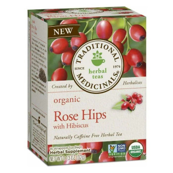 Traditional Medicinals Organic Rose Hips With Hibiscus Tea, 32g